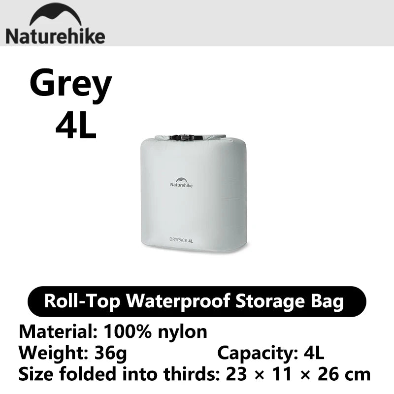 Naturehike 2026 Large New Outdoor Ultralight Roll Top PU2000+ Waterproof Storage Bag Picnic Camping Drinking Water Storage Bag