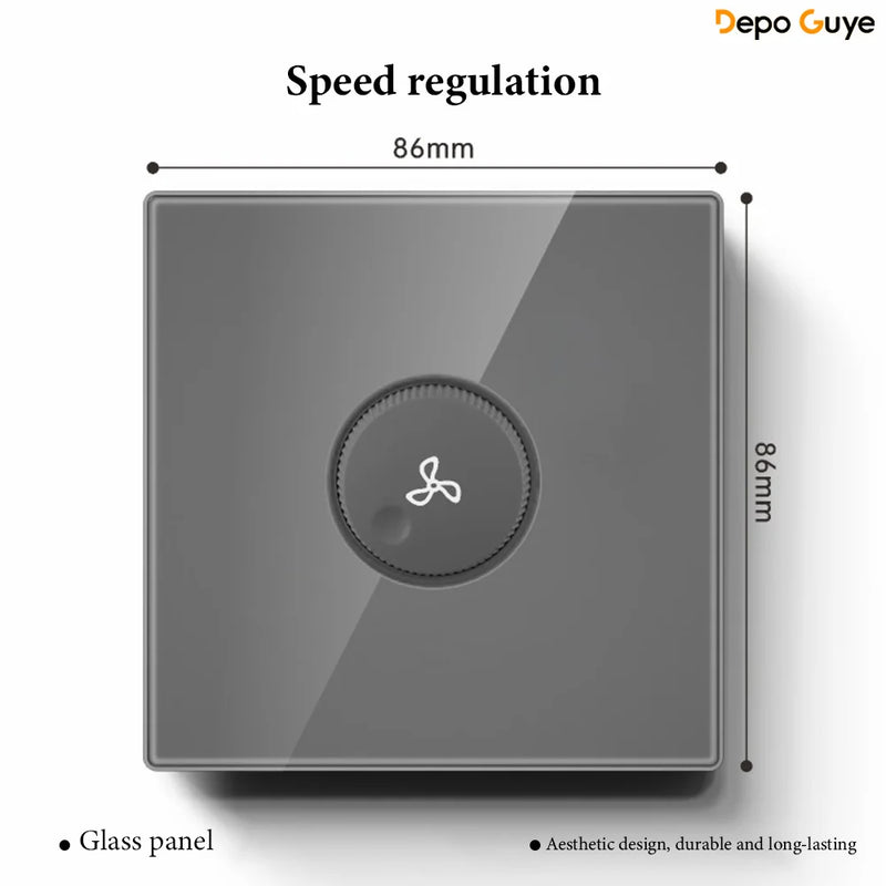 Grey Tempered Glass UK Standard 13A Wall Switch Socket with LED USB Type-C TV CAT6 Data Outlet British Electrical Wall Panel