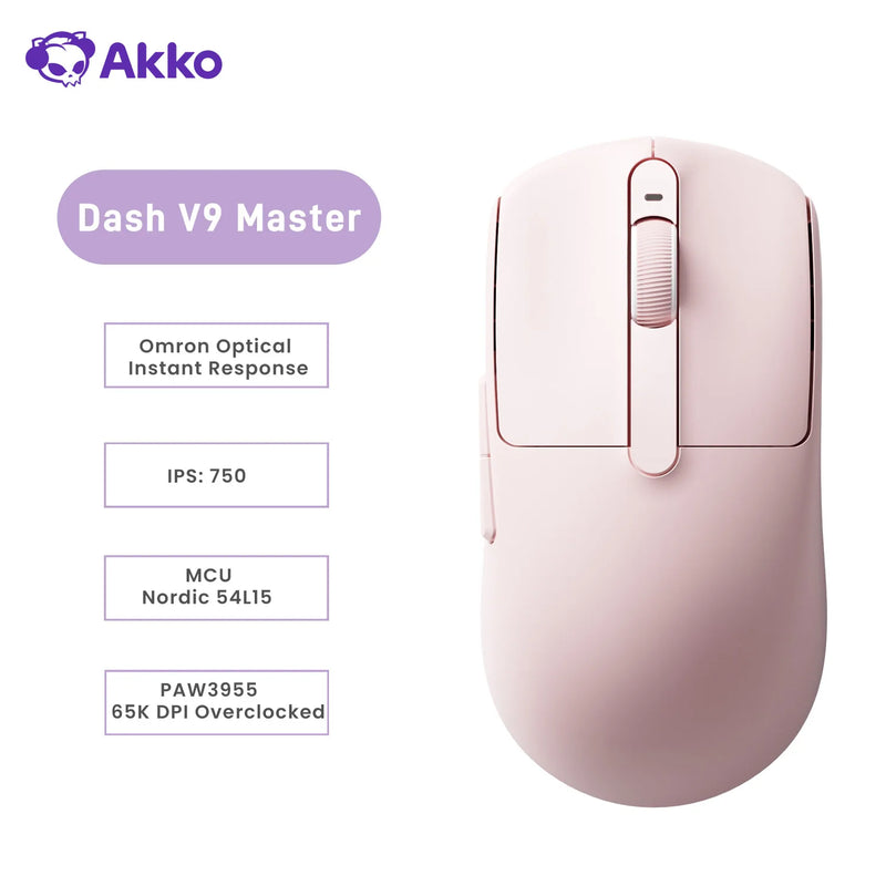 Akko Dash V9 Master/Pro Mouse PAW3955 / PAW3315 / PAW3311 Sensor 40g±3g Ultralight Ergonomic 8K Wireless E-sports Gaming Mouse
