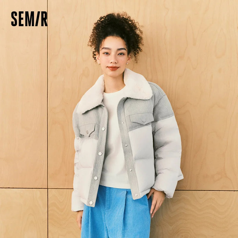 Semir Women Down Jacket Thermal Warmth Antistatic Fabric 90 Percent Down Fill Oversized Fit 2026 Winter Outdoor Layer