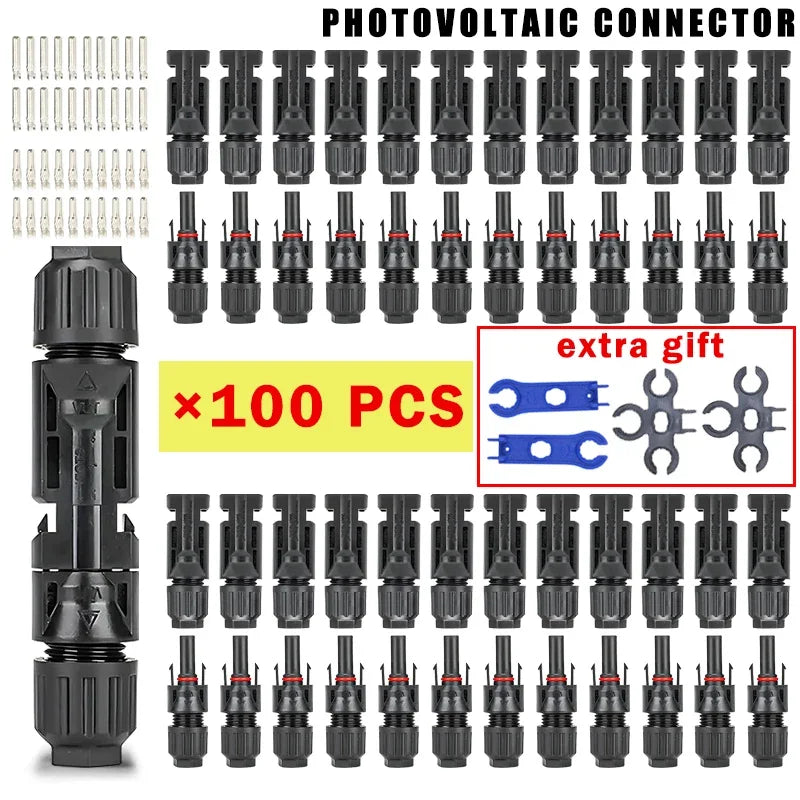 400/200/100/40/20/10 Pcs Photovoltaic Solar Connector 1000V30A Wholesale Panel Connectors Kit for PV/MC Cable 2.5/4/6mm²