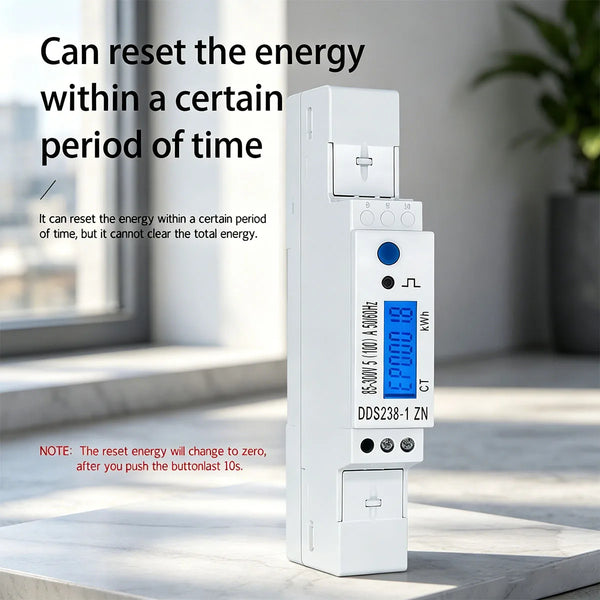 DDS238-1 ZN Energy Meter V-I-Hz-Pimport/export activereactive energy8–300V 20mA–100ACT 5060Hz RS485bi-directional LCD backlight