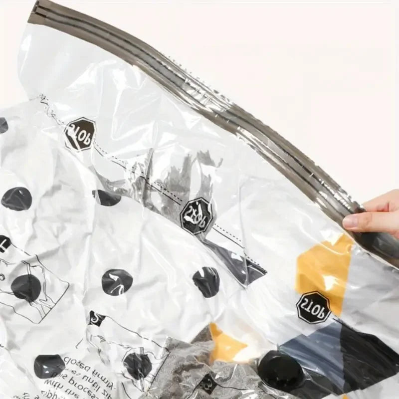 4pcs Vacuum Storage Bags with Hand Pump | Space-Saving Airtight Compression for Clothes, Bedding, Blankets