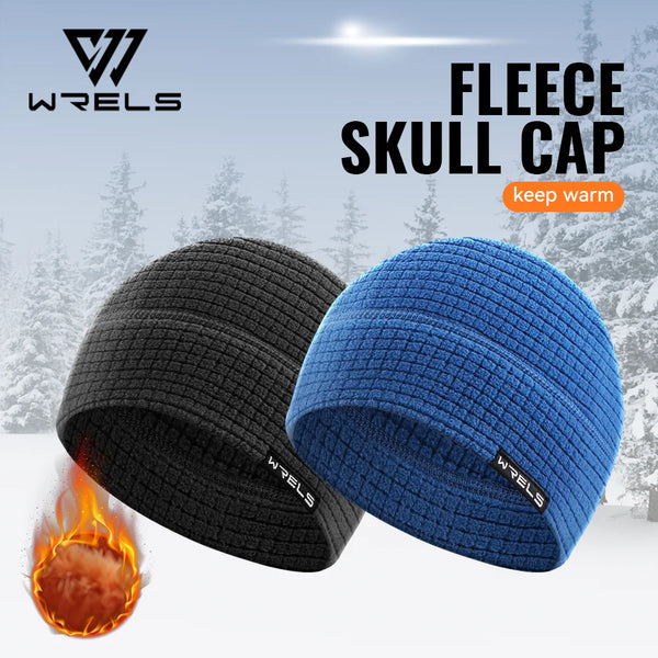 WRELS Warm Sports Fleece Beanie Waffle Skull Cap Lightweight Soft Running Beanie Thick Windproof Winter Hat Sports Skull Cap