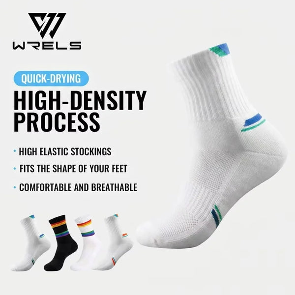 WRELS 1/2/3 Pairs Sports Socks Compression Socks Cushioned Men Women Moisture Wicking Arch Support Gym Athletic Running Socks