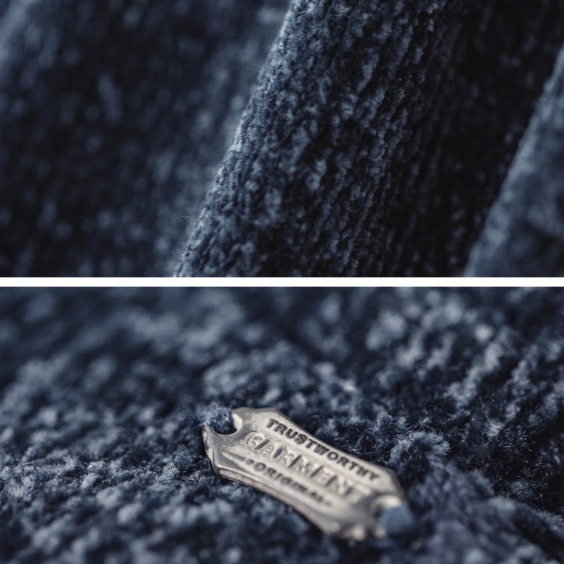 Maden Men's Chenille Hoodie Thick Warm Pullover Knit Sweater Soft Fleece Feeling Cozy Casual Hooded Jumper Autumn Winter