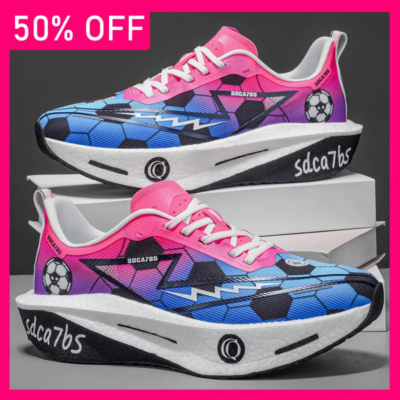 Unisex Sports Shoes Marathon Running Breathable Lightweight Sports Shoes New Comfortable Thick Soled Non Slip Training Shoes