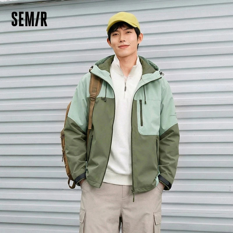 Semir Protective Jacket Men 2026 Spring Waterproof Stain-Resistant Oilproof Urban Casual Versatile Outerwear