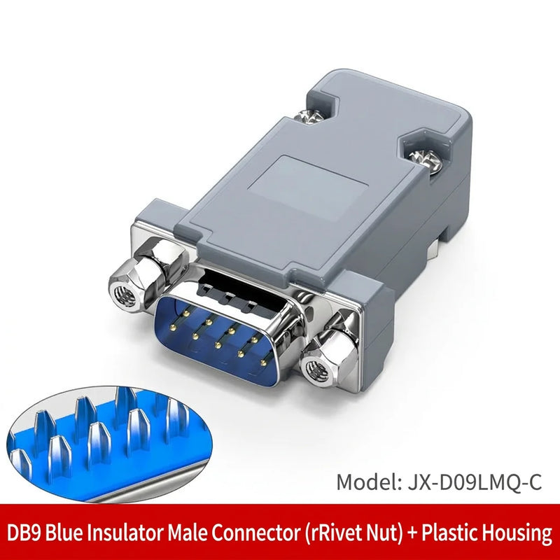 DIVEDEER DB9 Male & Female Connectors 9-Pin RS232/485 Serial Port Adapter COM Port Plug for PLC