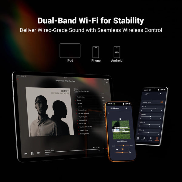 Fosi Audio S3 HiFi Music Streamer ប៊្លូធូស 5.3 AKM4493SEQ DAC Preamp ឧបករណ៍ចាក់តន្ត្រីបណ្តាញ ឆបគ្នាជាមួយ AirPlay2, Google Cast