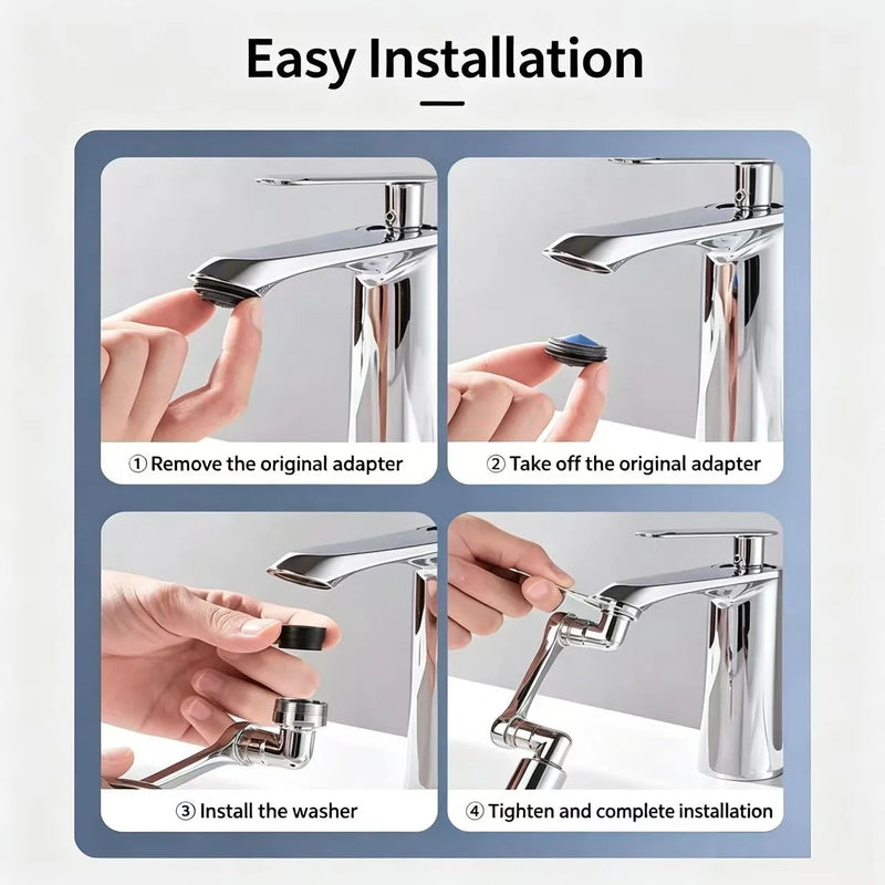 1080° Rotatable Faucet Extender Sprayer Head 2 Modes Universal Bathroom Tap Extend Adapter Aerator