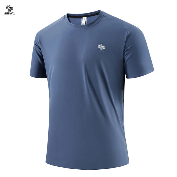 SBWL Fashion Football Style Men's Outdoor Running Fitness Loose Short Sleeve T-Shirt Breathable Quick Drying Casual Gym Tops