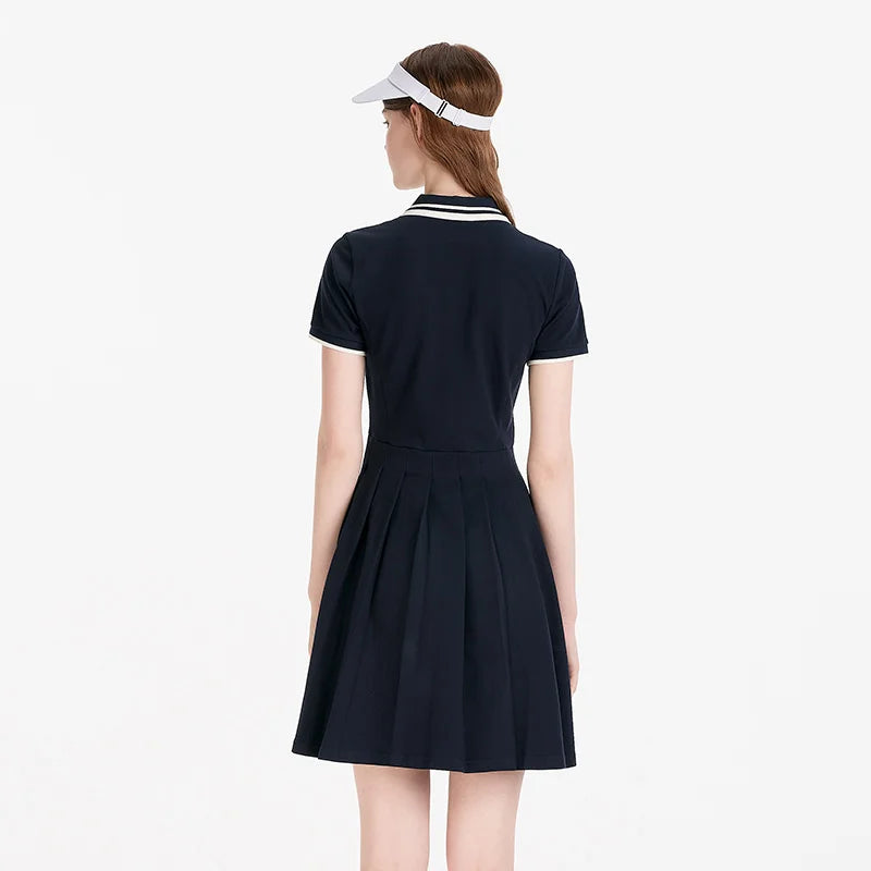 Semir Women Dress Color 2026 Block Polo Collar Letter Print Urban Casual Everyday Style Soft Comfortable Daily Wear Trendy