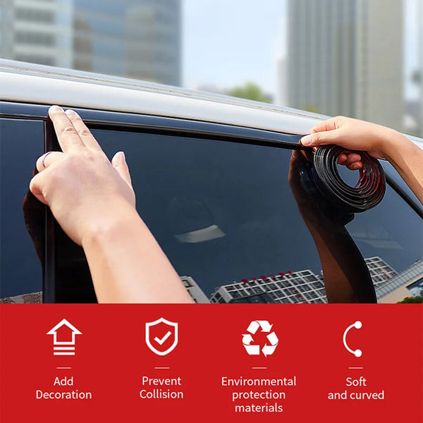 SEAMETAL 3/5M Exterior Car Chrome Body Strip Bumper Auto Door Protective Moulding Styling Trim Sticker 10MM 20MM Car Accessories