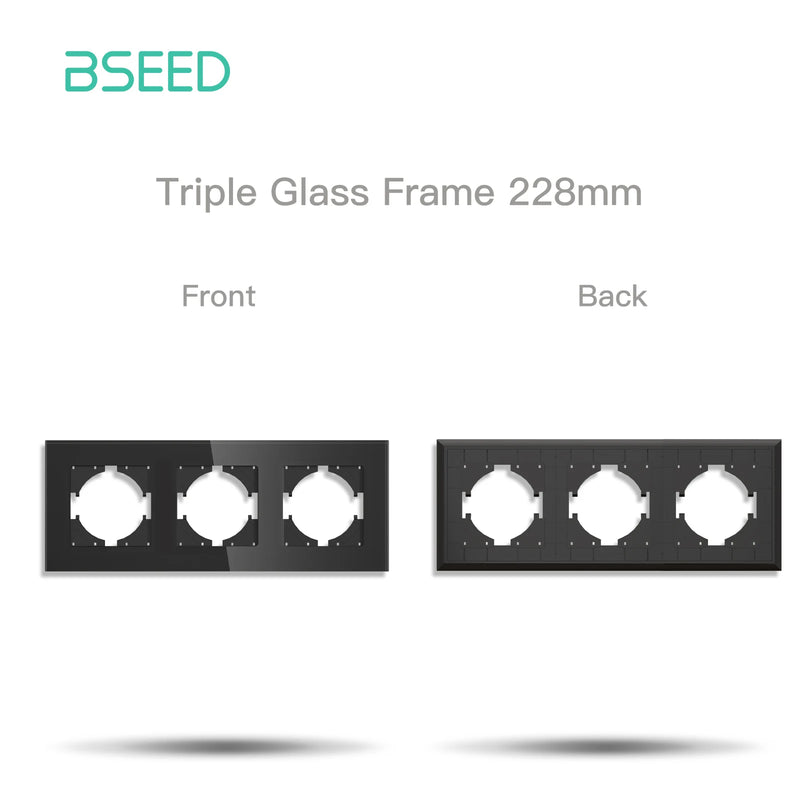 BSEED EU Standard Button Light Switch 1/2Gang 1/2Way Wall Socket USB Type-C DIY Function Parts Glass Panel Free Combination