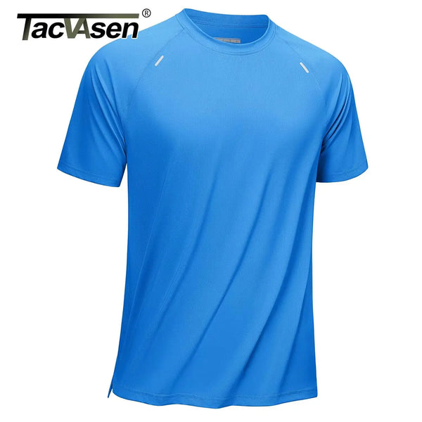 TACVASEN Lightweight Athletic T-Shirt Mens Quick Dry Stretch Mesh Shirts Recyclable Polyester Tops Running Workout Gym Shirt Tee