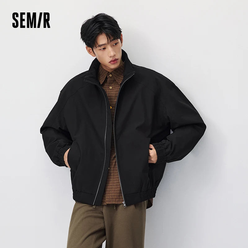 Semir Men Padded Jacket Minimal Design Oversized Fit Stand Collar 2026 New Winter Daily Wear Urban Casual Style