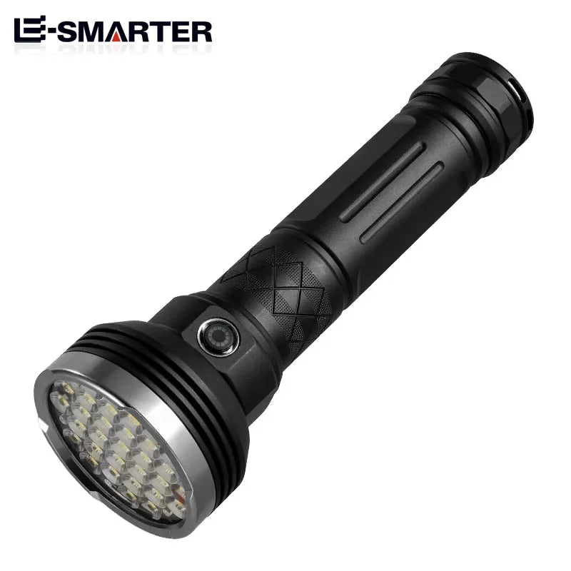 ពិល LED ថាមពលខ្ពស់ ពិលភ្លឺខ្លាំង ពិលចម្ងាយឆ្ងាយ អាចសាកបានដោយ USB ចង្កៀងដៃយុទ្ធសាស្ត្រដ៏មានអានុភាព ចង្កៀងបោះតង់