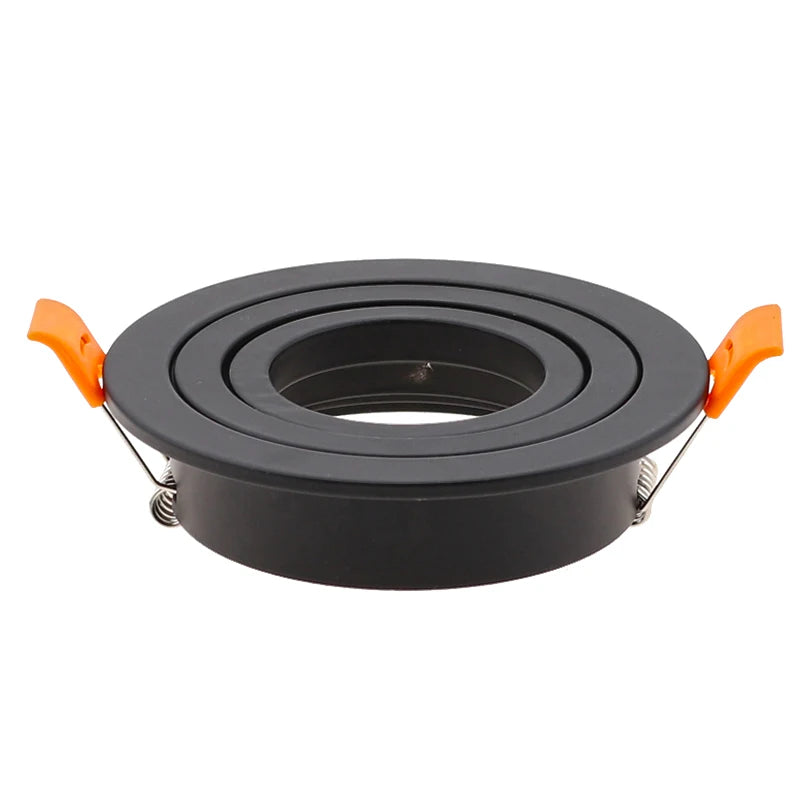 JOYINLED 1/10PCS Round LED Recessed Spotlight Frame GU10 MR16 Adjustable Downlight Housing Ceiling Trim White Black 70mm Cutout