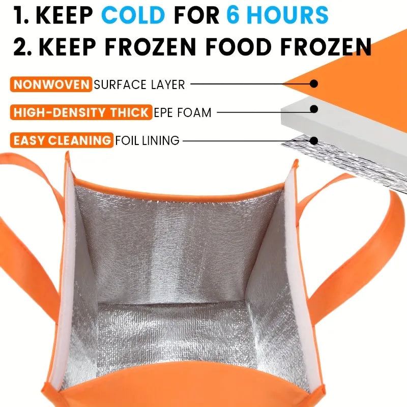 1pc Orange Cake Insulation Bag, Refrigerated Bag, Food Transportation Bag with 2 Sizes to Choose from,ice pack