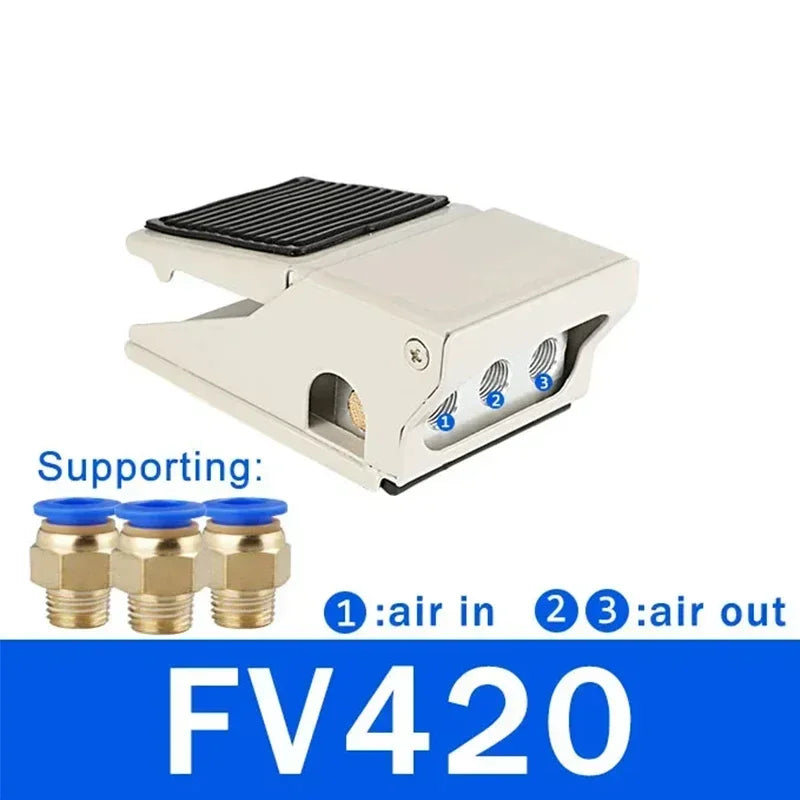 Industrial Pneumatic Foot Pedal Switch: 4F210-08 08L Air Control Valve, FV420 Foot Switch and FV320 Air Cylinder Valve