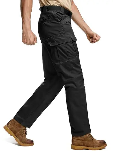 TACVASEN Tactical Waterproof And Lightweight Cargo Pants Mens Outdoor Hiking Stretch Ripstop Trousers with 8 Pockets(No Belt)