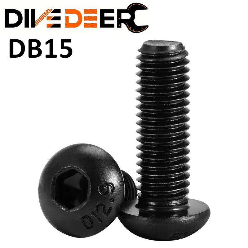 10/20/50pcs M3 M4 M5 M6 M8 M10 M12 Black Grade 10.9 Steel ISO7380 Hexagon Hex Socket Head Button Mushroom Allen Bolt Screw