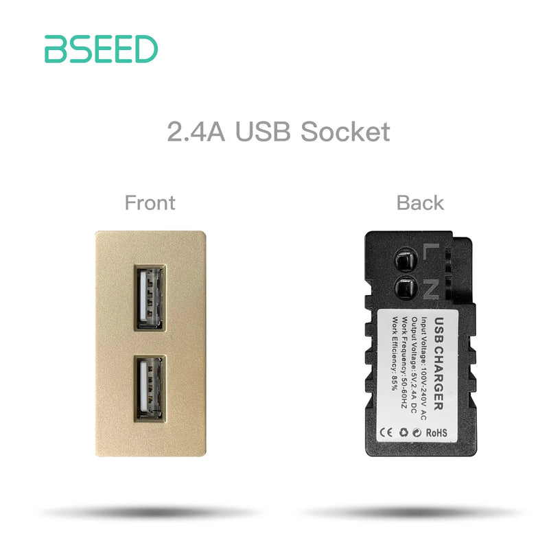 BSEED Wall Socket Internet Cat6 Parts Plastic Frame USB Type-C Charge Port TV HDMI Interface DIY Function Part Free Combination