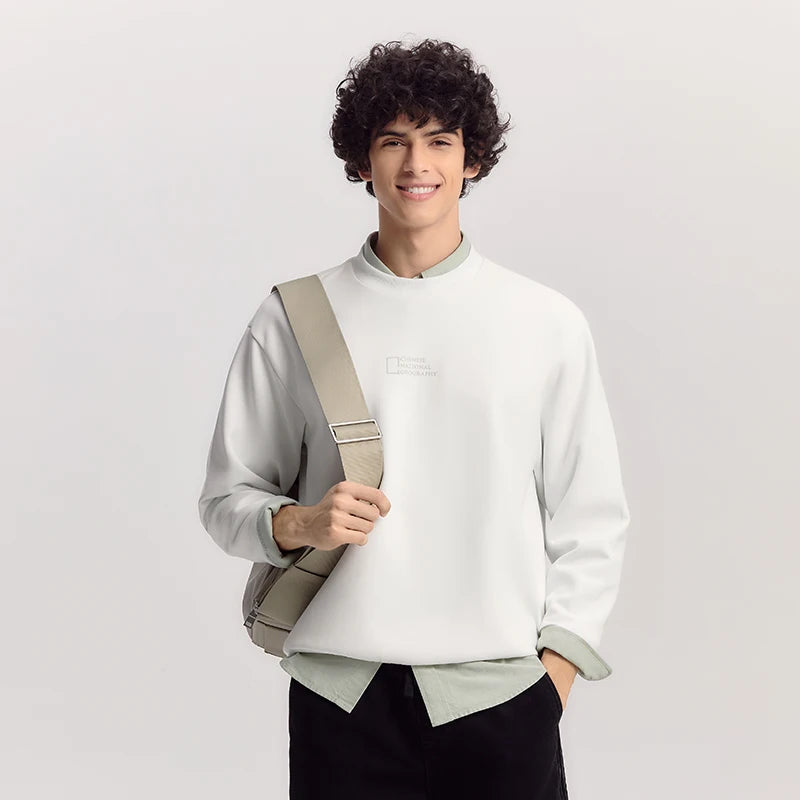 Semir Graphic Sweatshirt Soft Texture Men Spring Casual Fashion Comfort Crewneck Trend Cozy New 2026