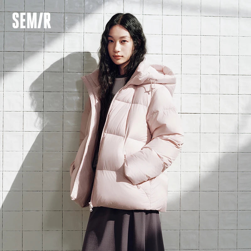 Semir Unisex Down Jacket 90 Percent Down Fill Hooded Thermal Warmth Puffer Water Repellent 2026 New Winter Daily Wear