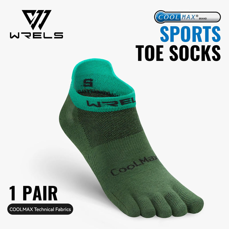 WRELS 1/2/3pairs COOLMAX Toe Socks Breathable Five Finger Socks Athletic Hiking Running Soft Comfortable Moisture Wicking Socks