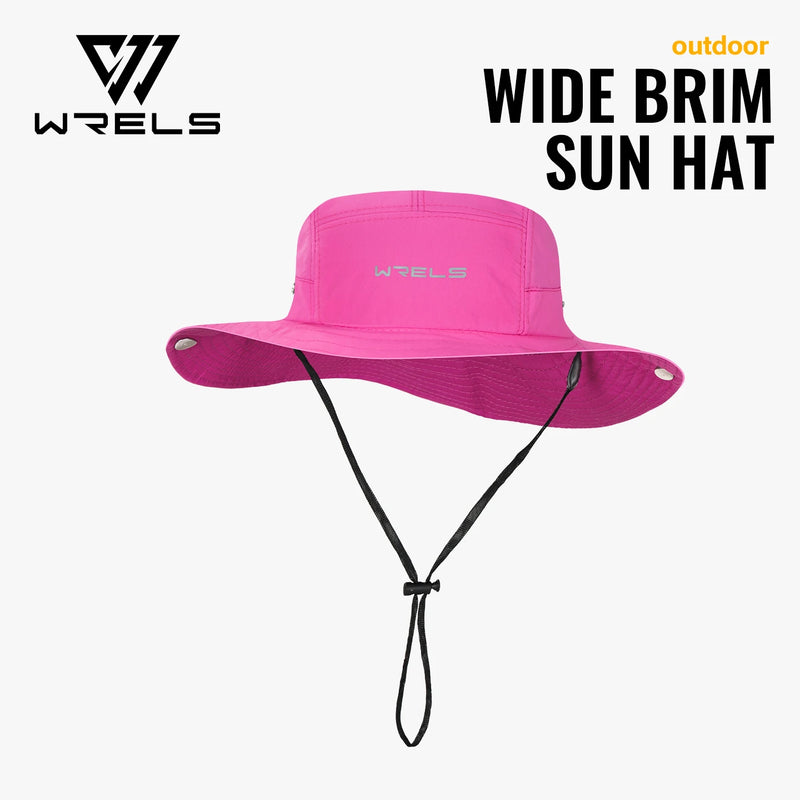 WRELS Sun Hat Wide Brim UV Protection Bucket Hat Foldable Breathable Mesh Fishing Safari Hat Men Women Hiking Travel Boonie Hat