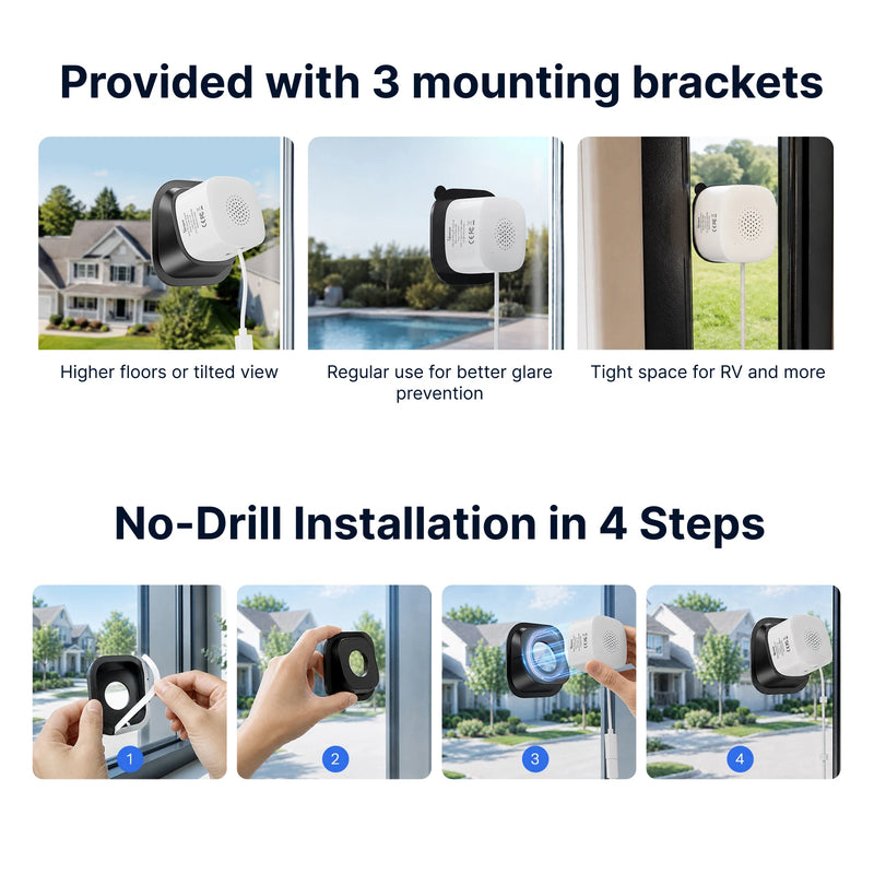SONOFF CAM-S3W CAM GlassView 2K Smart Window Camera 2.4G/5GHz Wi-Fi Color Night Vision Al Human & Motion Detection Home Security
