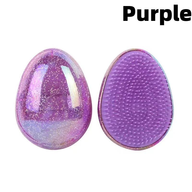 1pc Small and Portable Egg Comb Starry Sky Hair Comb, Anti-knotting Shunfa Hair Comb, Small Comb Edge Brush,Color comb.