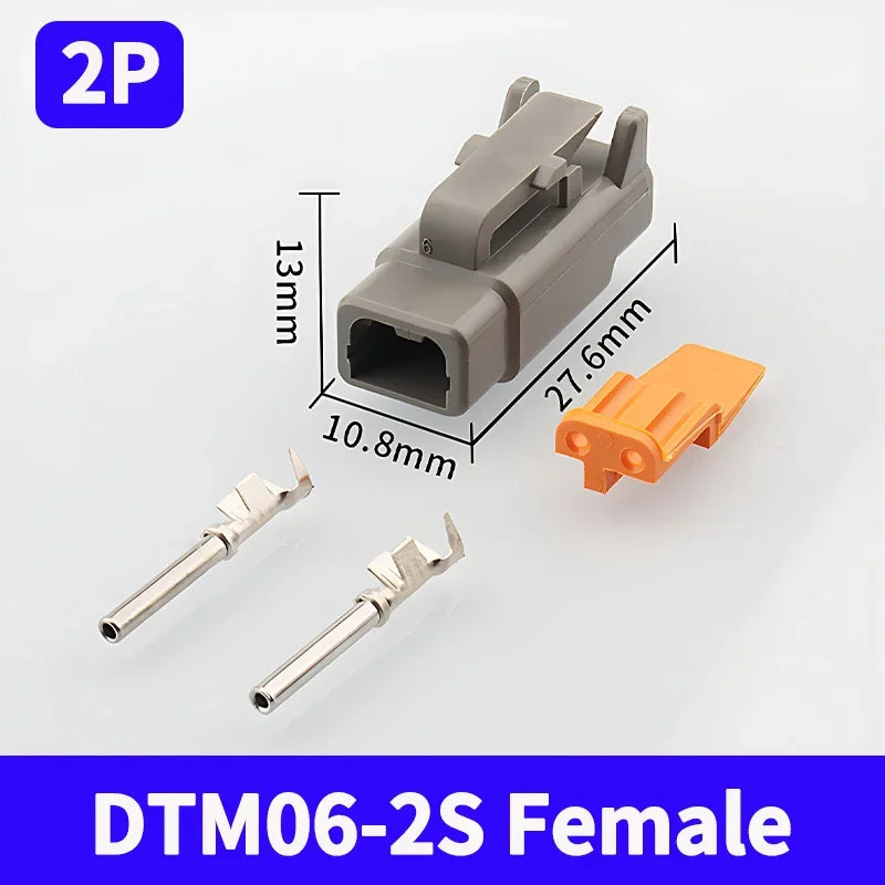 ឧបករណ៍ភ្ជាប់ស៊េរី Deutsch DTM ចំនួន 20 ឈុត 2/3/4/6/8/12 ម្ជុលប្រុស និងស្រី រួមមាន DTM04-2P DTM06-2S សម្រាប់រថយន្ត និងផ្លូវបិទផ្លូវ