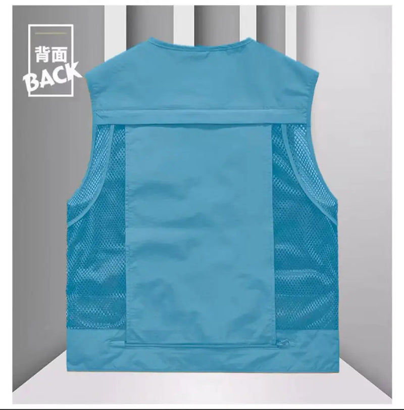 Spring and Autumn's New Mesh Quick-Drying Vest for Men's Casual Outdoor Multi-Bag Fishing and Photography