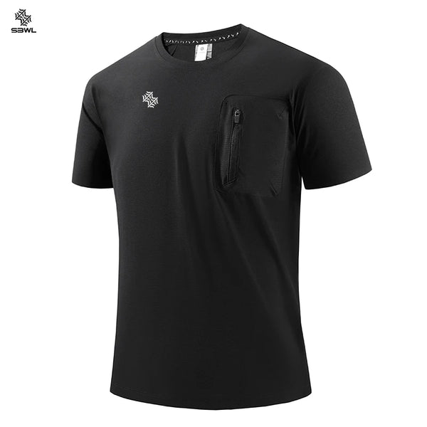 SBWL 2026 Summer men's new high quality outdoor fitness running breathable T-shirt fashion light fast dry short sleeve Tops