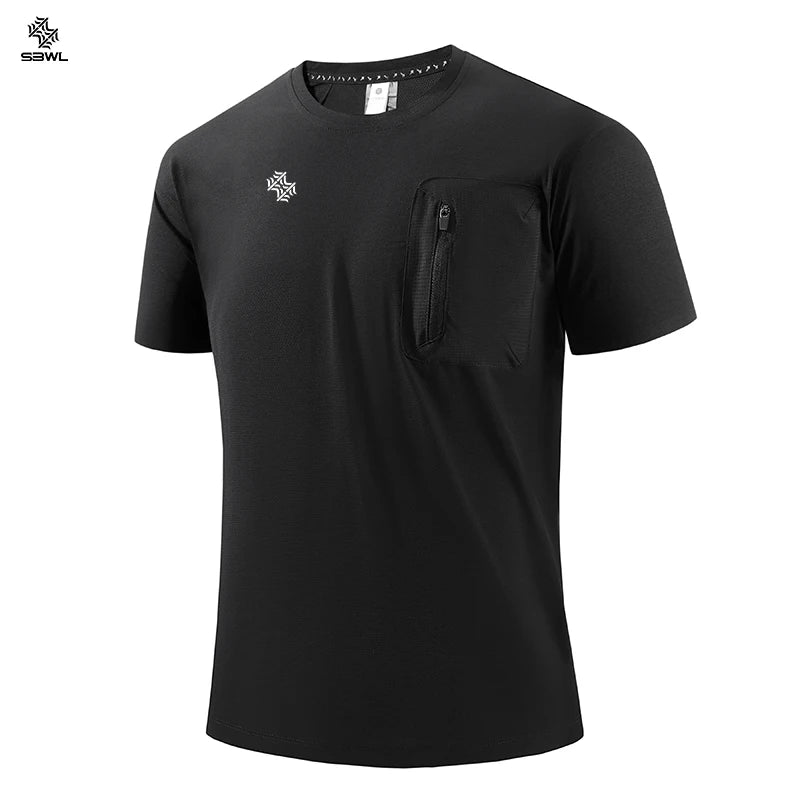 SBWL 2026 Summer men's new high quality outdoor fitness running breathable T-shirt fashion light fast dry short sleeve Tops