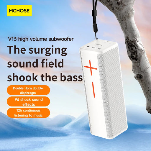 MC V13 TWS Bluetooth Speaker Wireless HiFi Portable Bass Outdoor Music Player TF Card Loudspeaker Home Theater Subwoofer