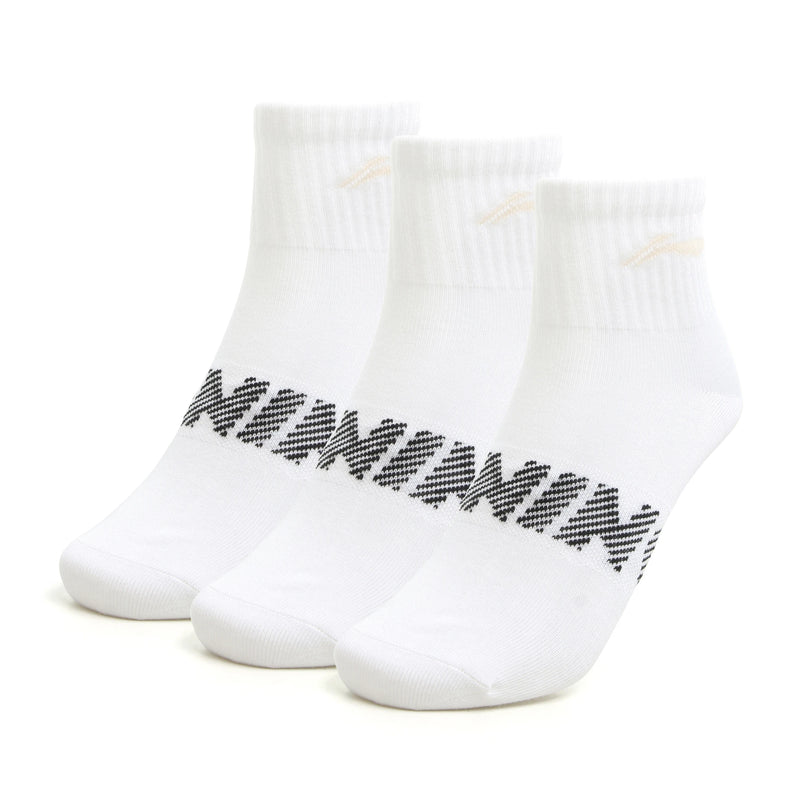 Li-Ning Unisex 3Pairs Socks Sports Style Men Women 22-28cm Breathable LiNing Letters Comfortable Sport Sock AWSU025