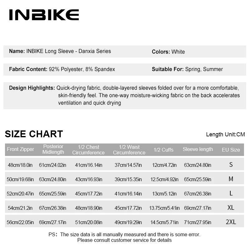 INBIKE Women Cycling Jersey Long Sleeve Full Zipper Bicycle Jerseys Biking Top Shirts Clothing Riding Lightweight  with Pockets