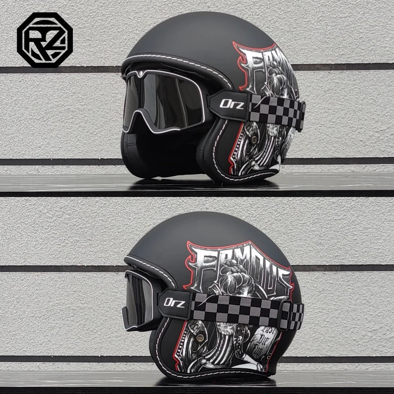 2025 High Quality Retro 3/4 Motorcycle Helmet Capacity de Moto Couple Half Helmet DOTcascos para Motos