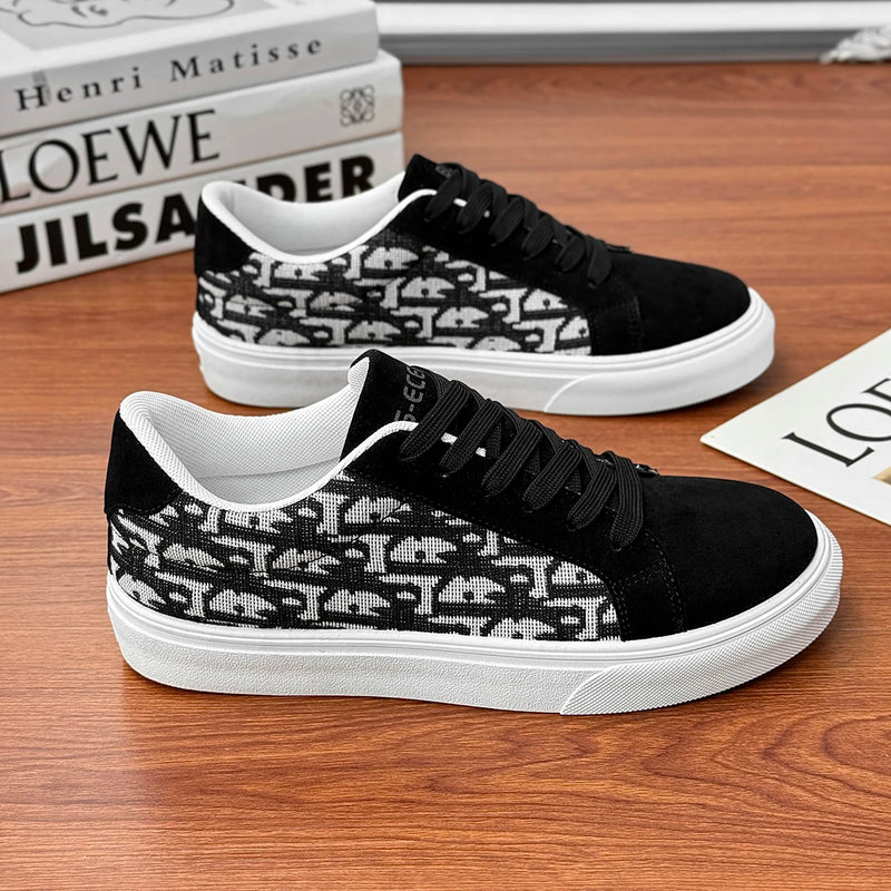 Men's Canvas Casual Shoes Spring Summer Breathable Lightweight Soft-Sole Anti-Slip Outdoor Walking Shoe Fashion Joker Board Shoe