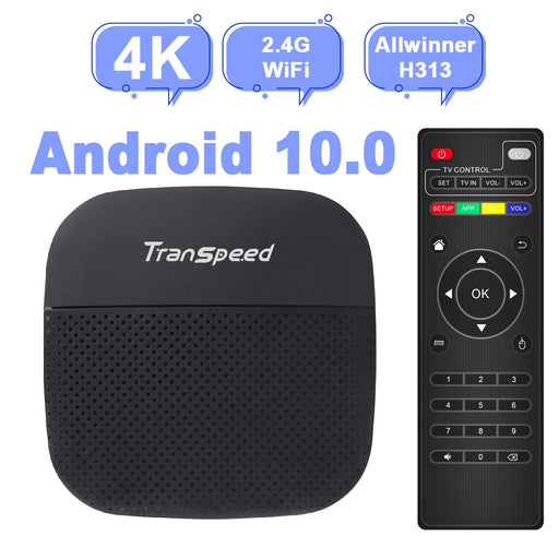 Transpeed Smart TV Box Android 10 Allwinner H313 Quad Core Cortex A53 Support 4K Video 3D 2.4G WiFi BT 100M Ethernet Set Top Box