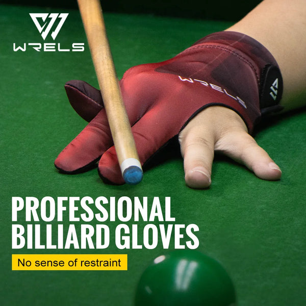 WRELS 1pc Professional Billiards Glove High Elastic 3 Finger Snooker Glove Breathable Anti-Slip Adjustable Billiard Pool Glove