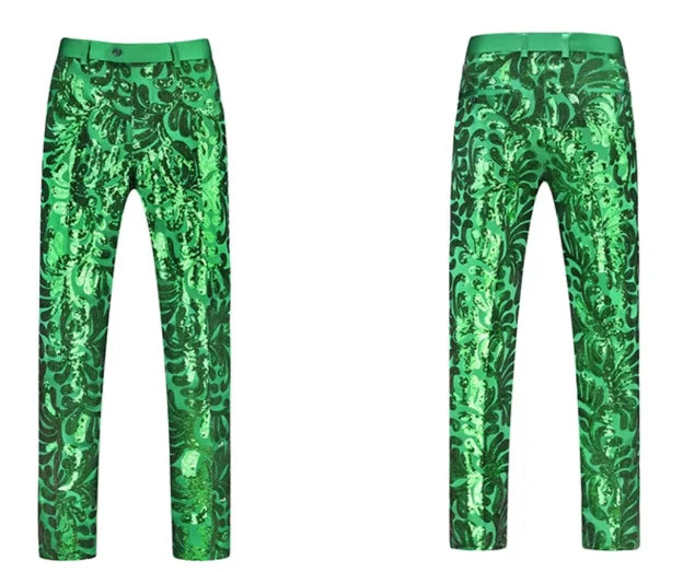2026 New Men's Gold Shiny Sequin Suit Pants, Wedding Party Dress Trousers,Fashion Slim Pant,Asian Sizes M-5XL,6XL