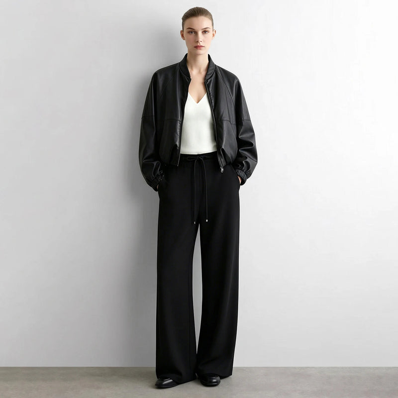 Amii Women Wide Leg Pants Ankle Length Office Autumn Casual Loose Trouser Versatile Essential Woman Bottoms Clothing 12623017
