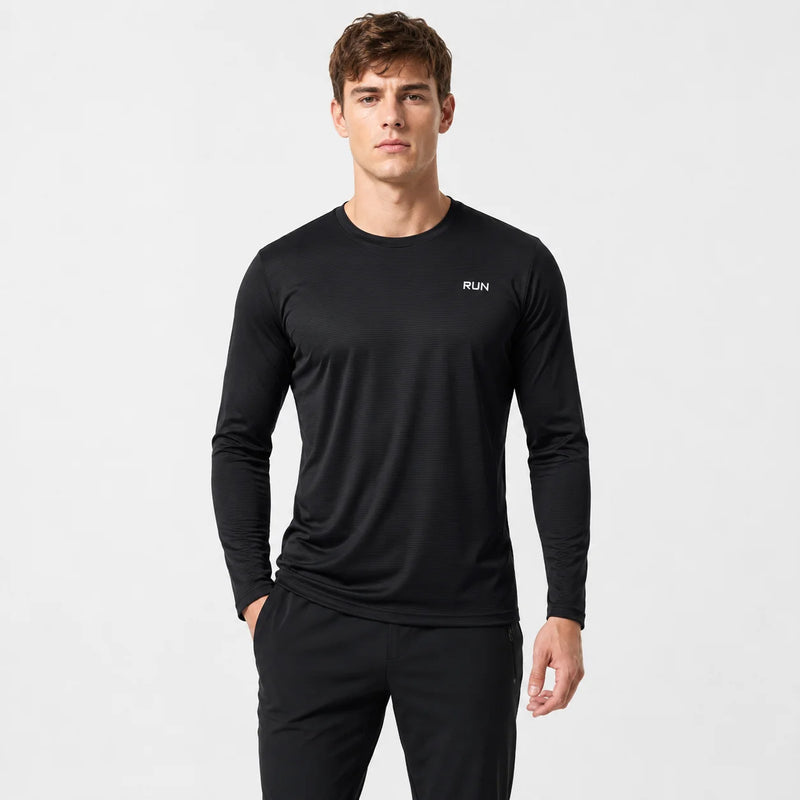 Men's UPF 50+ UV Protection Long Sleeve Sports T-Shirt, Quick Dry Breathable Athletic Tee for Running Fishing Outdoor Workout