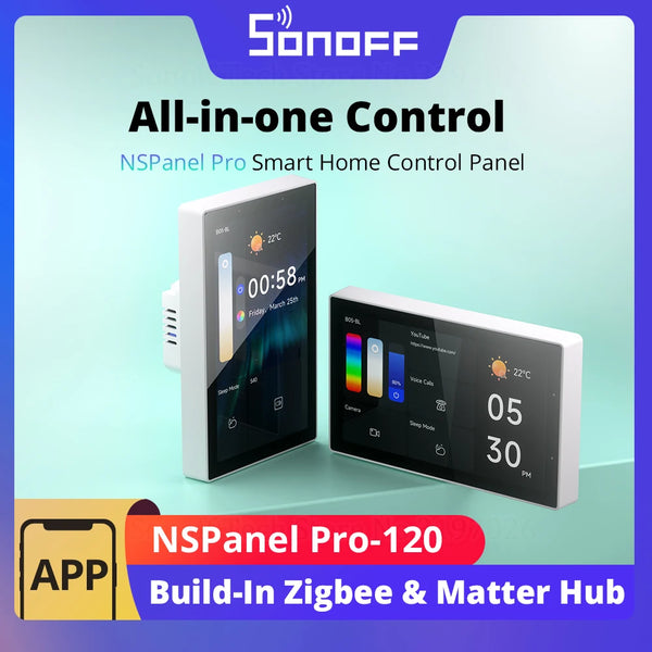 SONOFF NSPanel Pro US Smart Panel 4.7" Built-in Zigbee Matter Hub Home Security Camera Viewer via eWeLink All-in-one Control