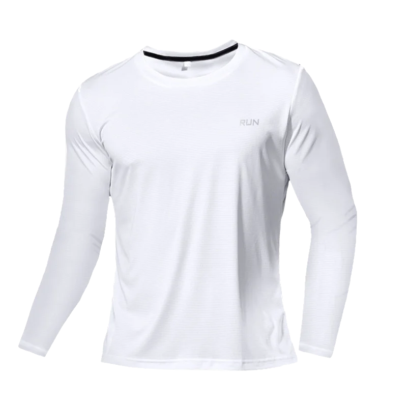 Men's UPF 50+ UV Protection Long Sleeve Sports T-Shirt, Quick Dry Breathable Athletic Tee for Running Fishing Outdoor Workout